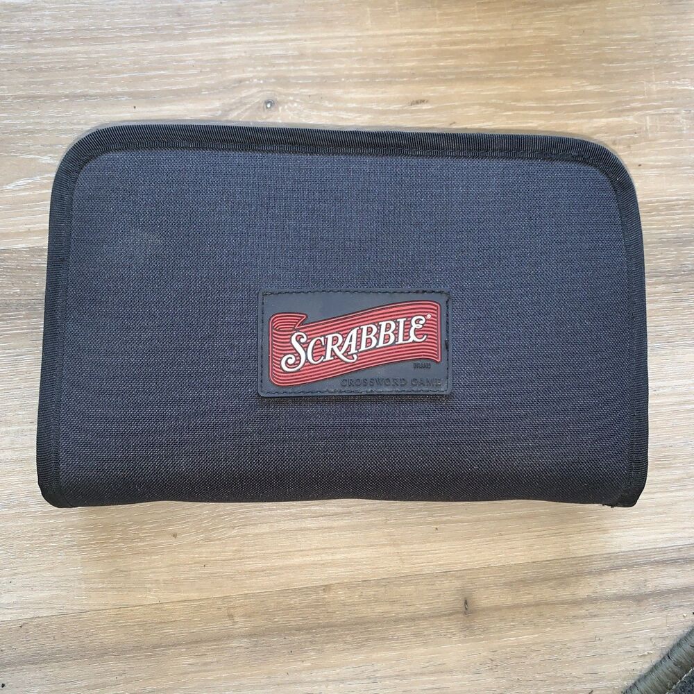 New SCRABBLE Travel Edition Game with Black Zippered Case (Bin4) NWOT